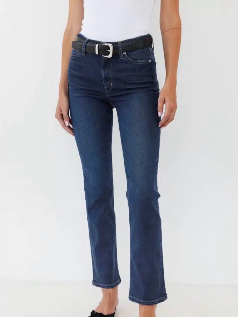 AYR THE BOMB POP! Classic High-Rise Straight Leg Jeans - Dark Blue - 32